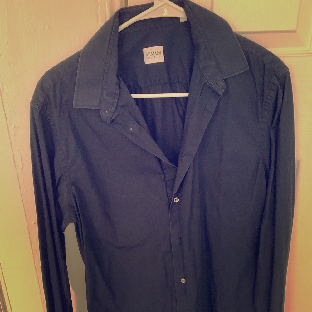 Armani collezioni blue dress shirt